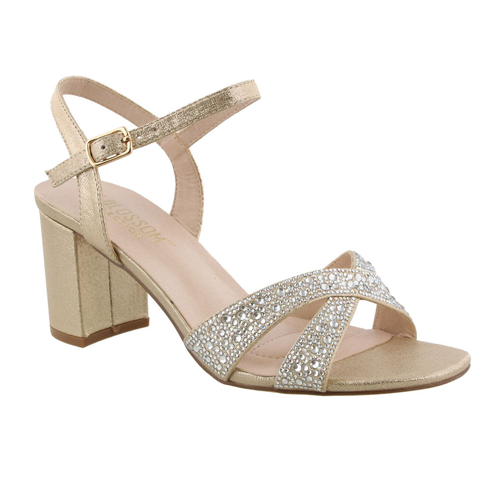 Wholesale Wedding Shoes Heels Mid Rhinestones De Blossom