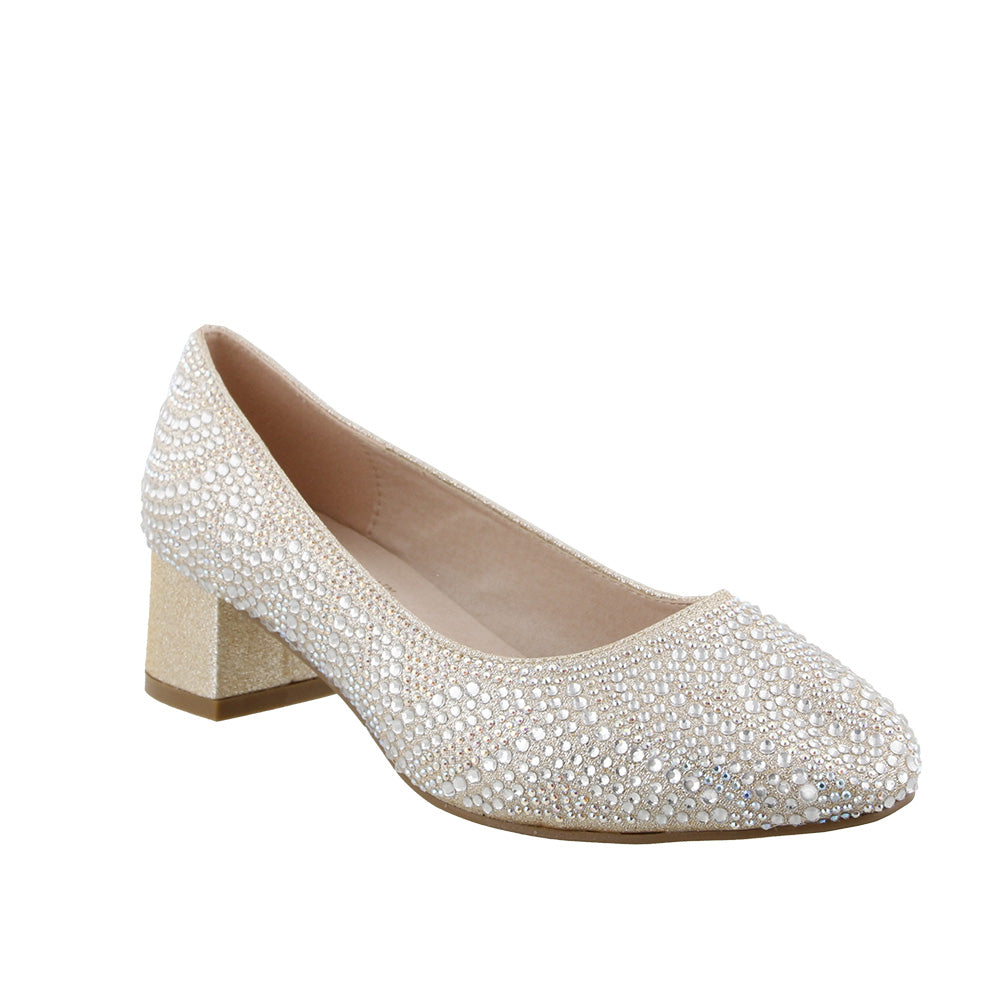 Wholesale Wedding Party Shoes Low Block Heels Blossom Footwear