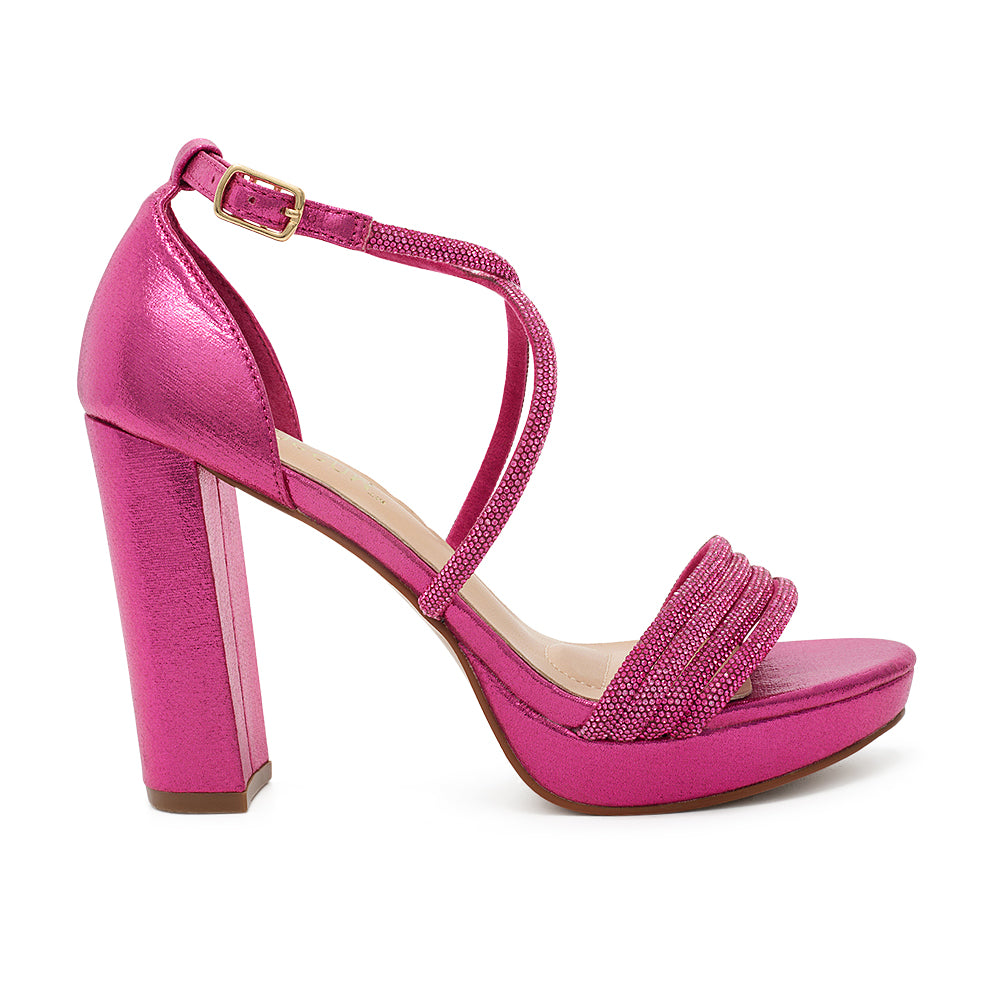 Wholesale Black Nude Silver Shoes | Block Heel | Blossom Footwear