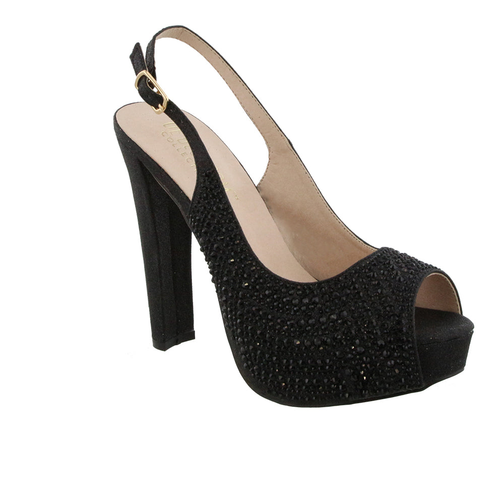 Buy SIGNATURE SOLE Black Peep-Toe Heels at Amazon.in